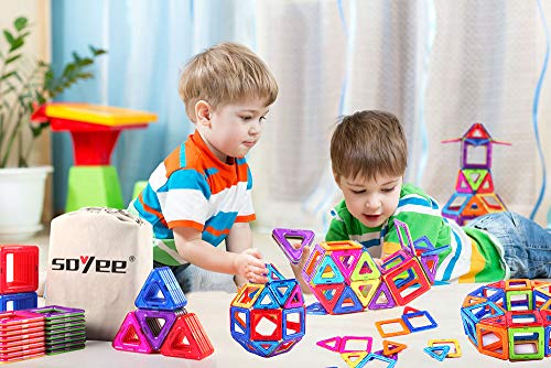 image for Soyee STEM Toys Magnetic Blocks Magnet Tiles Kids Building Stacking Ga