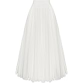 Scarlet Darkness Maxi Skirts for Women Long Flowy Boho Renaissance Skirt with Pockets