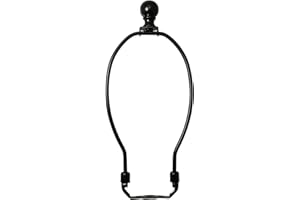 DGBRSM 8 Inch Lamp Harp Holder with 1-1/2 Inch Lamp Finial Oil Rubbed Black Steel Ball Knob Lamp Shade Finial for Table and Floor Lamps, Black