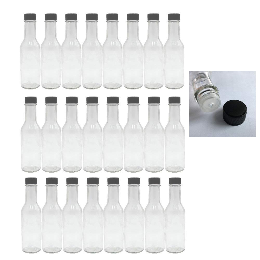 5oz woozy bottle with black fine rib cap and orifice reducer, pack of 24