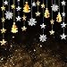 pinkblume Christmas Decorations Clearance-Metallic 3D Xmas Tree Garland,3D Hanging Large Snowflake,Paper Star Banners for Gold and Silver Christmas,New Year,Holiday Party Decorations