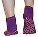 FitSox Grip Socks - Yoga, Martial Arts, Dance Anti-Slip/Non-Slip, 1 Pair, US Size 8-10. Purple/Orange