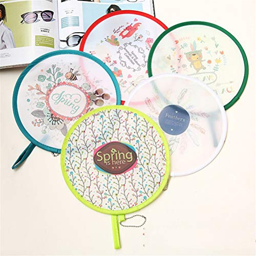 MeiMeiDa 10 PCS Foldable Round Fan Cute Handheld Round Fold Fans, Pocket Folding Fans Hand Fan for Party as Dec or Goody Bags Fillers and Generate a Breeze for Yourself in Summer, Color Random
