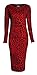Forever Womens Long Sleeves Printed Bodycon Long Stretchy Midi Dress