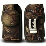 Galaxy S6 Belt Clip, Galaxy S6 Edge / Galaxy S6 Acitve Belt Clip, Kuteck [Rugged Series] Black Carrying Cell Phone Case Belt Clip Holster Pouch Cover For Samsung Galaxy S6 and S6 Edge , Strong Metal Belt Clip, Heavy Duty Nylon Material (Fits Galaxy S6 or S6 Edge With Otterbox Case / Lifeproof Case / Mophie Juice Pack Air or Other Hybrid Armor Case On) w/Stylus Touch Pen (Real Camo Tree)