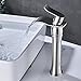 Senlesen Waterfall Spout Single Handle Bathroom Sink Vessel Faucet Mixer Tap Lavatory Faucets Tall Body Brushed Nickel