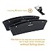 LeeQueen Car Pocket Organizer Fills the Gap Between the Seats, Premium PU Leather (Black, 2 Packs, Including 4 Velcros)