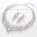 Youfir Women's Elegant Austrian Crystal Necklace and Earrings Jewelry Set for Wedding Dress (Clear)