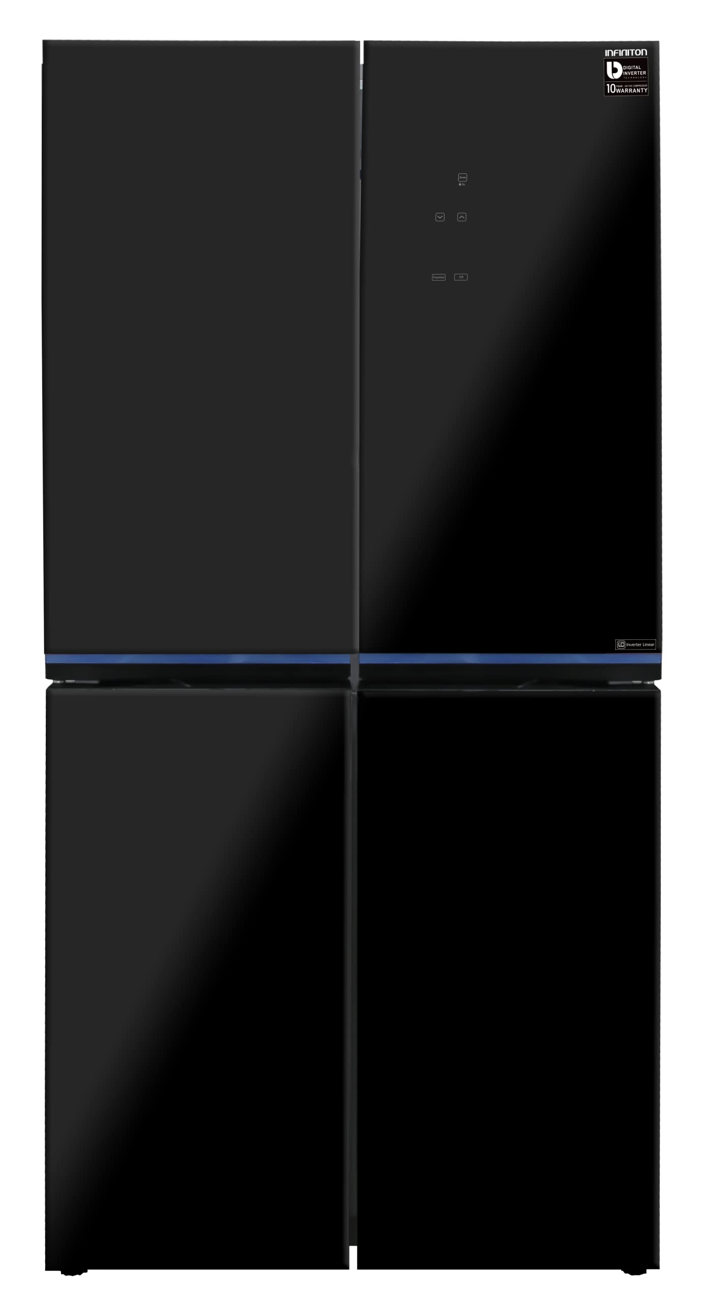 INFINITON-AMCB-496BC-Frigorifico-combi-americano-Negro-431-Litros-Inverter-Alto-185cm-No-Frost-FreshZone