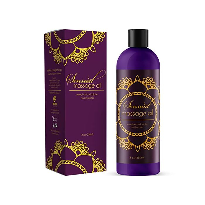 Sensual Massage Oil for Massage Therapy - Natural and Relaxing Massage Oil for Men and Women with Aromatherapy Oils and…