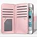 UrbanDrama iPhone 6S Case, iPhone 6 Case, Sparkly Glitter Flip Folio Wallet Case Cover Shiny PU Leather Folio Credit Card Slot Cash Holder Protective Case for iPhone 6 iPhone 6S 4.7 inch, Rose Gold