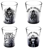 Sons of Anarchy Silver Fade Set of 4 Collectible Shot Glasses