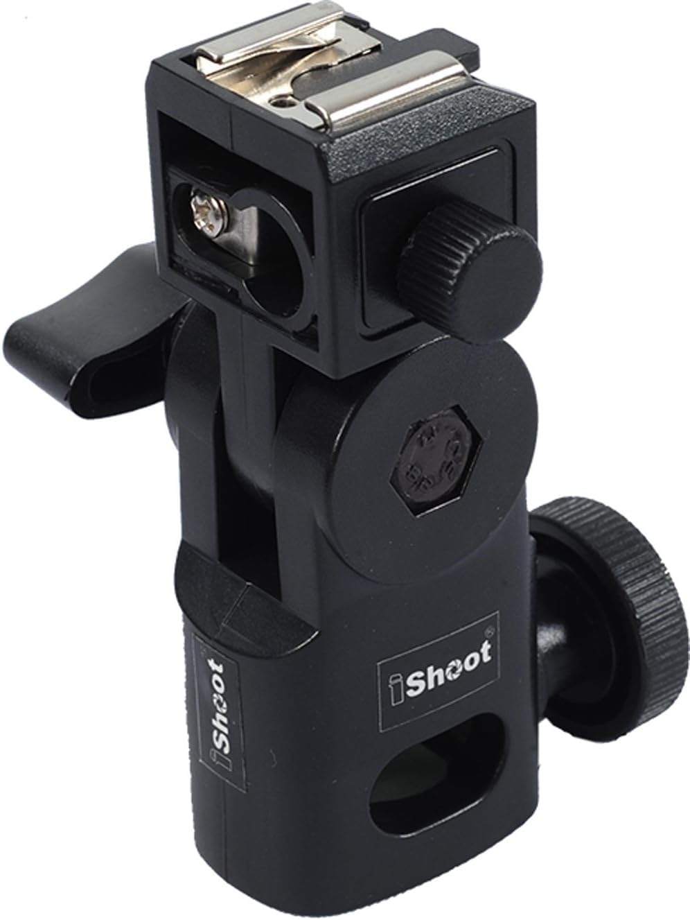iShoot Hot Shoe Mount Flash Bracket Photo Umbrella Holder Support Compatible with Canon Nikon Pentax Olympus Metz Speedlite Flash Studio Light Stand