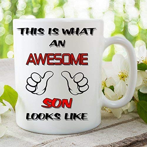 Funny Novelty Mug This is What an Awesome Son Looks Like Mug Joke Coffee Tea Rude Funny Work Office Cup Secret Santa Gift Birthday WSDMUG32