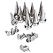 10 Sets Cone Screwback Spikes Studs 25mm Silver / Iron with Nickel Plating, Can Bring You A Lot of DIY Pleasure