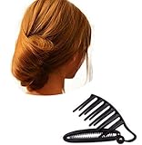 2Pcs Black Plastic Hair Braider Updo Bun Comb And Clip Tool Set for Hair Twist Maker Holder Women Girls Hair Styling Tools