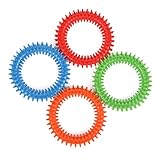 Silicone Spiky Sensory Toy Rings (4-Pack) Tactile Fidget Gadget - Quiet, Fidgeting and ADHD Support - Colorful, Stimulating Massage - Toddler, Youth Friendly Sensory Motor Aid