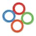 Silicone Spiky Sensory Toy Rings (4-Pack) Tactile Fidget Gadget - Quiet, Fidgeting and ADHD Support - Colorful, Stimulating Massage - Toddler, Youth Friendly Sensory Motor Aid