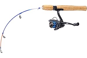 Sougayilang Ice Fishing Rod and Reel Combo, Ice Fishing Gear Complete Kit, Include Ice Jig and Ice Fishing Accessories, Spinn