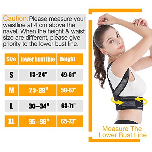 Slimerence Posture Corrector, Scoliosis Humpback Correction Belt, Adjustable Comfort Invisible Belt, Back Humpback Kyphosis, for Man Woman Adult Students Children Black S(12-29")