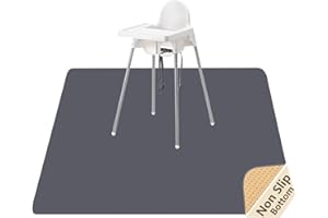 Splat Mat for Under High Chair/Arts/Crafts, WOMUMON Washable Spill Mat Waterproof Anti-Slip Floor Protector Splash Mat, Messy