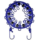 Travel Elastic Clothesline Yazer Portable Windproof Laundry Line with Adjustable Anti-Skid 12 Pcs Clothespin for Outdoor and Indoor (Blue)