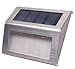 Signstek 4 Pack Upgrade Version Sunproof Waterproof Solar Powered Stainless Steel 2 LED White Staircase Step Light Stairways Landscape Garden Path Wall Lamp- Solar Powered