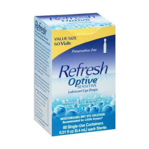 Refresh Optive Sensitive Lubricant Eye Drops Single Use Vials 60 Ea