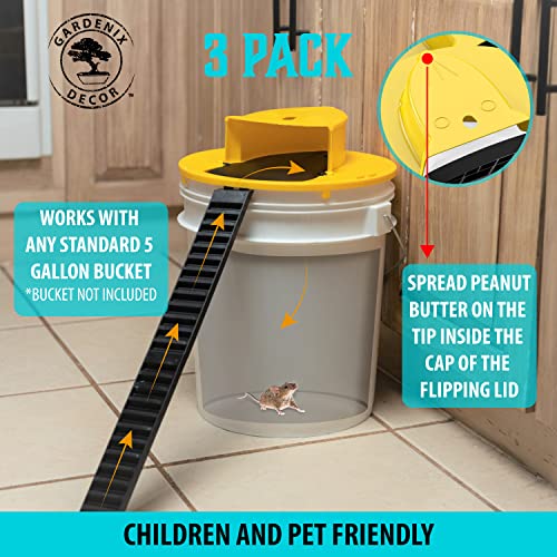 Gardenix Decor 5 Gallon Bucket Lid Mouse Rat Trap Automatic Reset