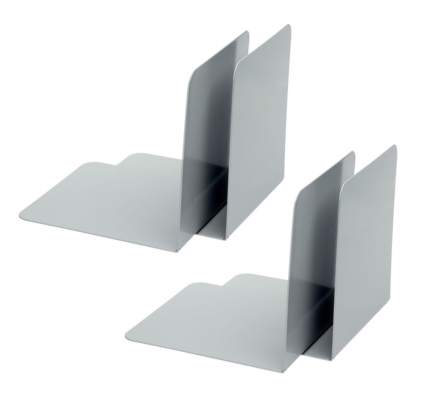 Alco-Albert 4302-10-4 Metal Bookends, Pack of 4, Grey, 14 x 14 x 12.5 cm, for School, Office and Home