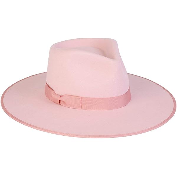 Wool Wide Brim Porkpie Fedora Hat w/Simple Band Accent (Indi  display picture 3
