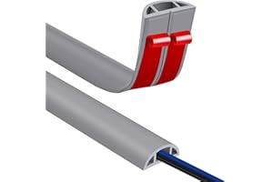 JAHOMFAI Floor Cord Covers for Wires 12FT Cable Hider Wire Cover Self Adhesive Cord Hider Floor for Offices, Homes, Workshops, Warehouses Cable Cavity 0.39" W x 0.27" H