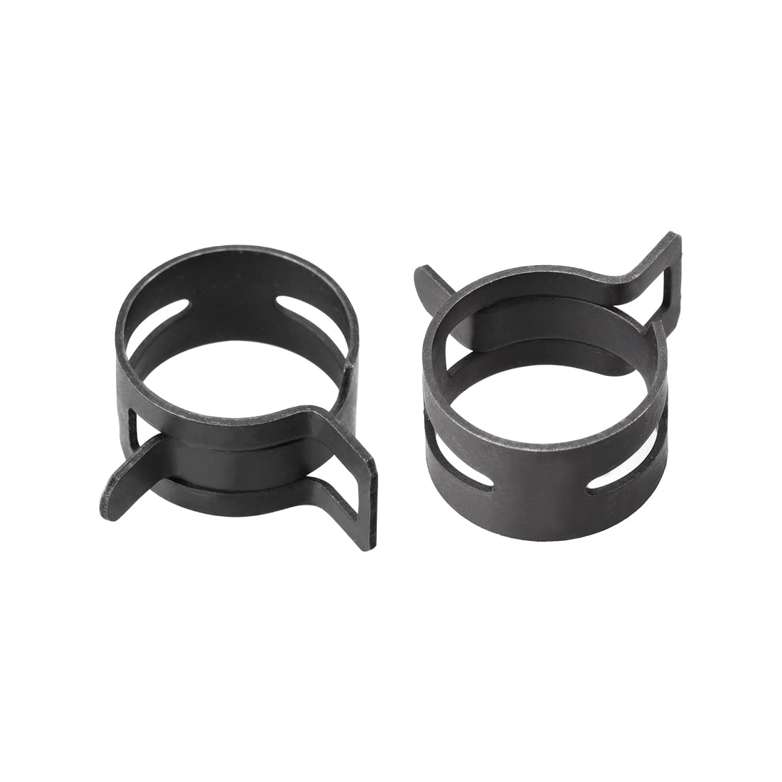 uxcell Spring Band Type Clamp 19mm Inner Dia Fit 19.5-20.2mm OD Hose Fuel Line Silicone Tube Clips Clamp Black Manganese Steel 30Pcs