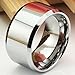 Fashion Month Mens Womens 12mm Tungsten Carbide Wedding Silver Ring Engagement White Band Beveled Edges High Polished