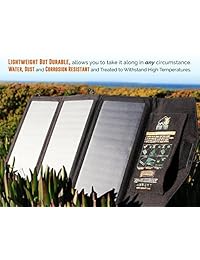 Ryno Tuff   Cargador solar plegable de 21 W con doble USB duradero, resistente al agua   carga teléfonos, paquetes de baterías, tabletas mientras camping y viajas   Paneles solares de máxima eficiencia para iPhone iPad Galaxy Nexus, etc.