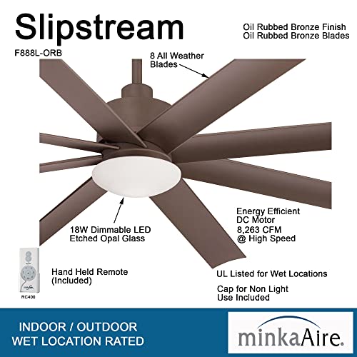 MinkaAire F888LORB Slipstream 65 Inch Outdoor Ceiling Fan with