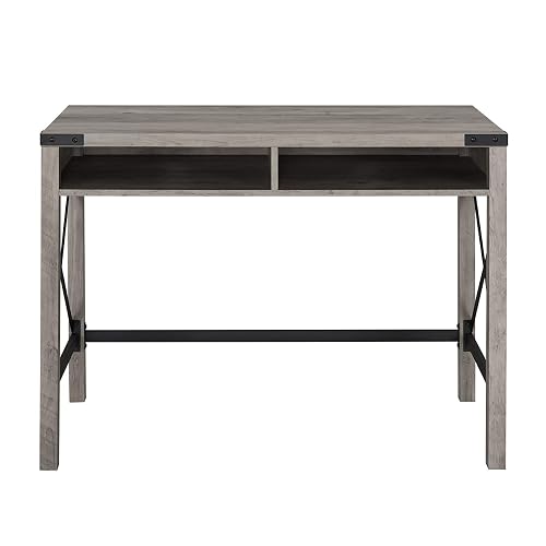 Walker Edison Callum Modern Farmhouse Metal X Writing Desk, 42 Inch ...