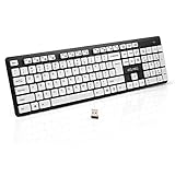aLLreLi KA150G Wireless Keyboard with 18 Multimedia Function Keys and Ultra Slim Keycaps for PC