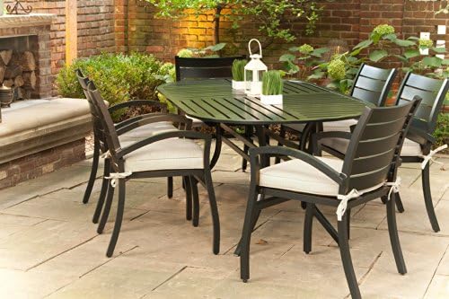 MiYu Furniture Newport 7-Piece Dinning Set, Black