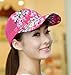 Eforstore Snapback Baseball Cap Floral Perforated Ball Caps Golf Hats Summer Mesh Hat for Women Teens Girls Black