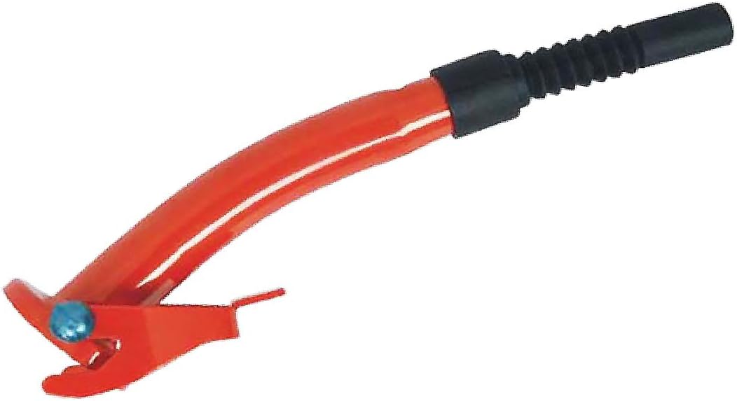 ASC NEW RED METAL JERRY CAN POURING SPOUT WITH FLEXIBLE NOZZLE for fuel petrol diesel oil gasoline & water leak free for 5l 10l 20l - RED SPOUT