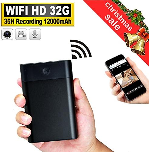 Hidden Spy Camera WIFI - 12,000mAh Battery Power Bank - 35 Hours Continuous Video Recording - Motion Detection - (Include 32GB Micro SD Card) - Hidden Security Camera for Home by LUOHE