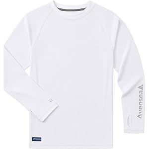 AVENSEA Boys UPF 50+ Rash Guard, Long Sleeve Cooling Swim Shirt for Kids | COOLMAX moisture-wicking fabric with LYCRA 4-way s