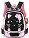 Efree Cute Cat Face Bow Diamond Bling Waterproof Pink School Backpack Girls Book Bag