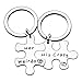2pcs Couple Key Chain Ring Set Puzzles - Her Weirdo His Crazy - Valentine Christmas Gift Stainless Steel
