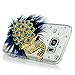 S7 Edge Case,Samsung Galaxy S7 Edge Case - Mavis's Diary 3D Handmade Bling Luxury Peacock with Fashion Feather Shiny Blue Diamond Glitter Sparkle Crystal Rhinestone Gems Design Clear Hard Cover