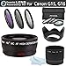 Essential Lens Kit For Canon PowerShot G15, G16 Digital Camera Includes Necessary Replacement LA-DC58L Adapter + 58mm Wide Angle Lens + 58MM Close Up Lens Kit Includes +1 +2 +4 +10 + 3pc Filter Kit ++
