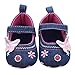 Voberry Baby Girls Soft Soled Butterfly Crib Moccasins Canvas Mary Jane Shoes (0~6 Month, Blue)
