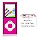 Tomameri - Portable MP3 / MP4 Player with Rhombic Button, Including a 16 GB Micro SD Card and Support Up to 64GB, Compact Music, Video Player, Photo Viewer Supported - White-and-Pink