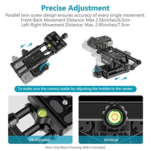 Neewer Slider 4-Voies Macro-Focusing Rail avec 1/4 Pouce Plaque Rapide Compatible avec Appareil Photo DSLR Caméra…